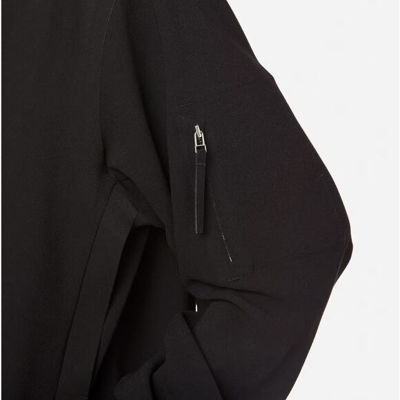 T by Alexander Wang Black Oversized Crepe Welded Bomber Jacket Small - Picture 8 of 10